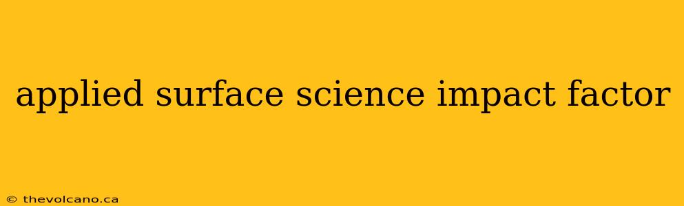applied surface science impact factor