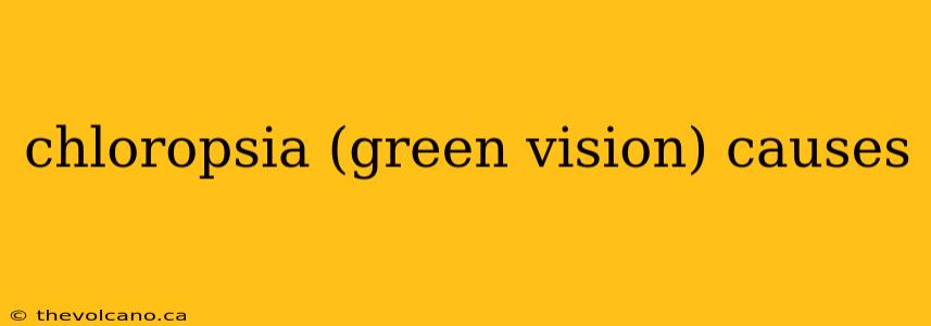 chloropsia (green vision) causes