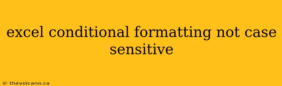 excel conditional formatting not case sensitive