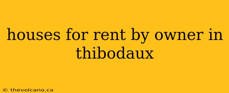 houses for rent by owner in thibodaux