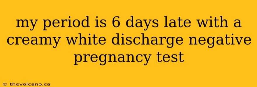 my period is 6 days late with a creamy white discharge negative pregnancy test