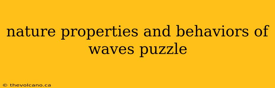 nature properties and behaviors of waves puzzle