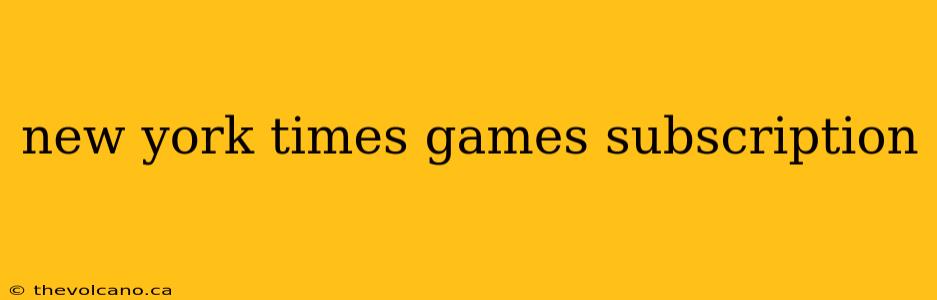 new york times games subscription