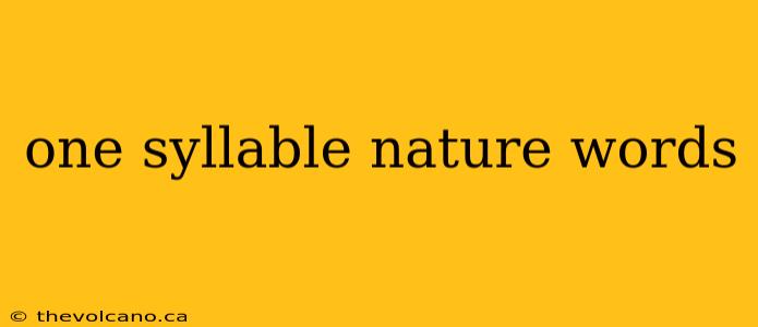 one syllable nature words