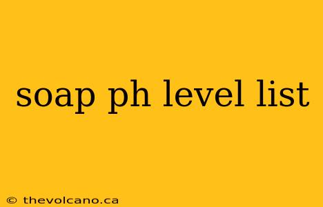 soap ph level list