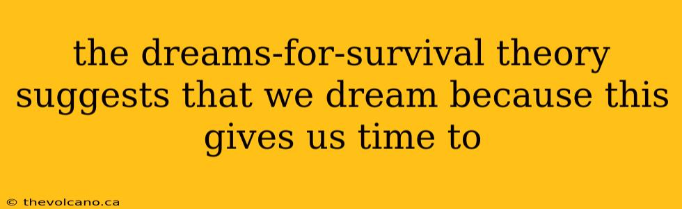 the dreams-for-survival theory suggests that we dream because this gives us time to