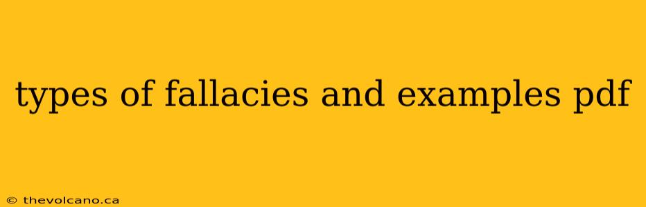 types of fallacies and examples pdf