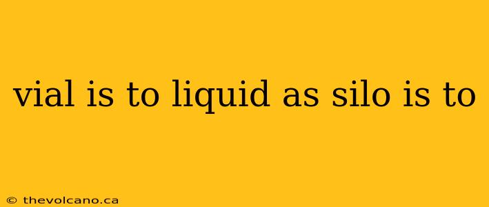 vial is to liquid as silo is to