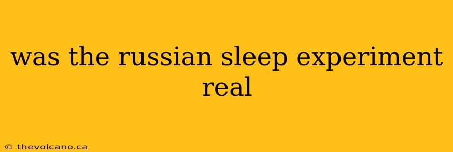 was the russian sleep experiment real
