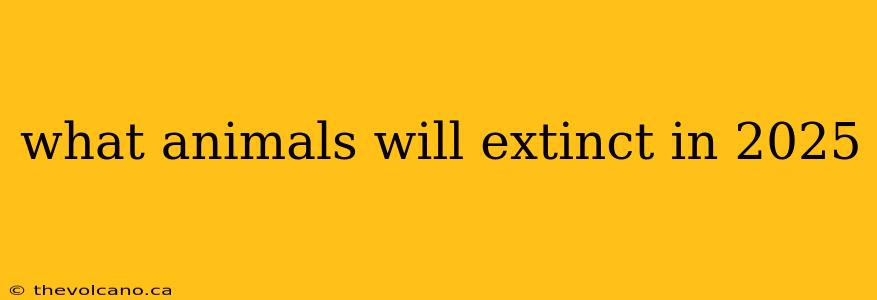 what animals will extinct in 2025