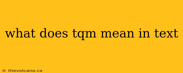 what does tqm mean in text