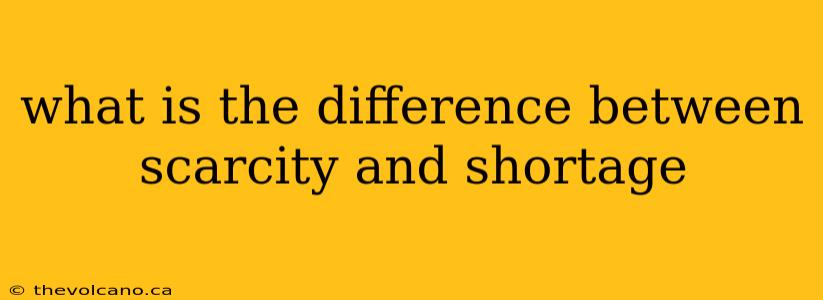 what is the difference between scarcity and shortage