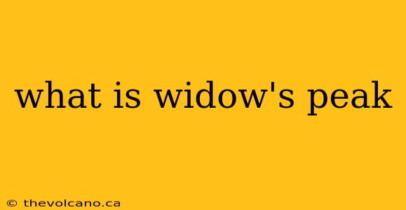 what is widow's peak