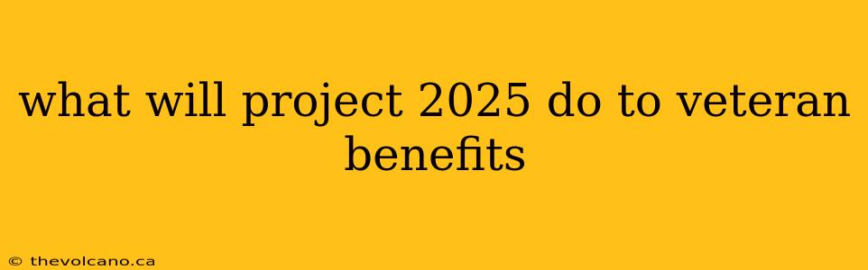 what will project 2025 do to veteran benefits