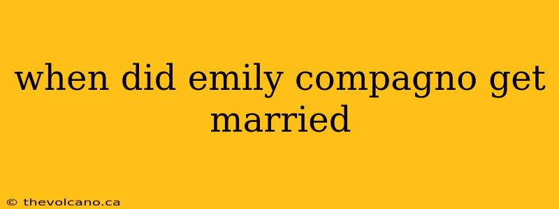 when did emily compagno get married