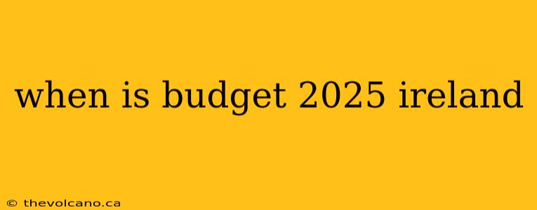 when is budget 2025 ireland