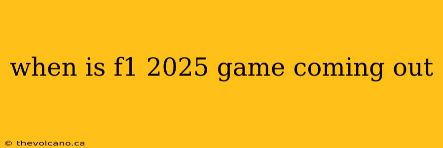 when is f1 2025 game coming out