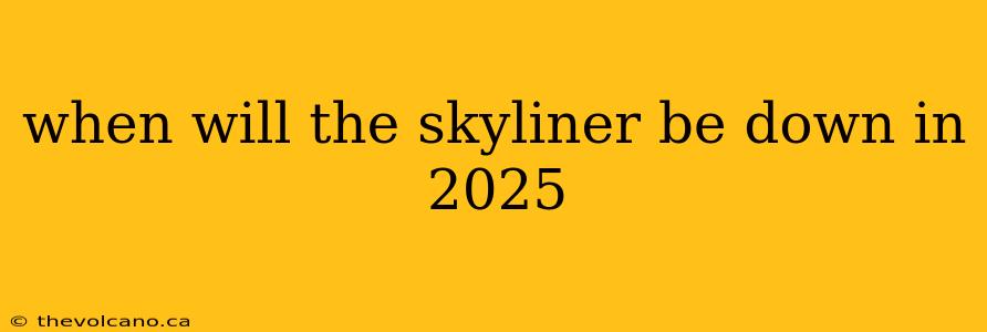 when will the skyliner be down in 2025