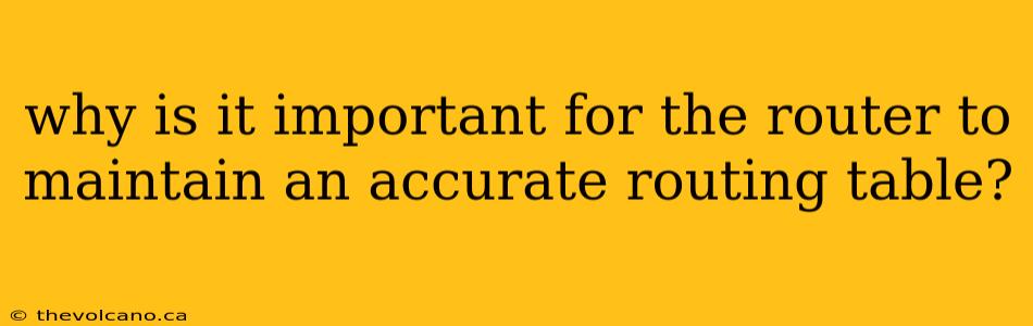 why is it important for the router to maintain an accurate routing table?